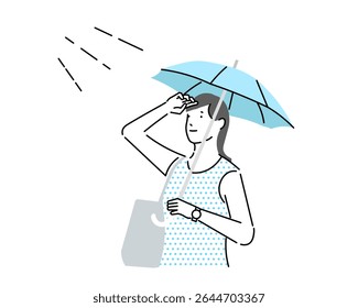  young woman with umbrella-Clip art of person - woman in the sun - summer - parasol to protect skin from ultraviolet rays