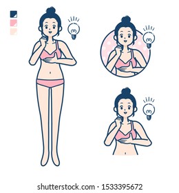A young woman in a underwear with came up with images.
It's vector art so it's easy to edit.

