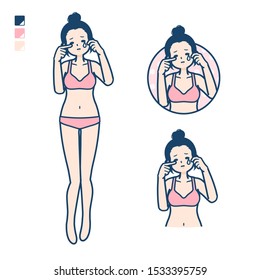 A young woman in a underwear with cry images.
It's vector art so it's easy to edit.

