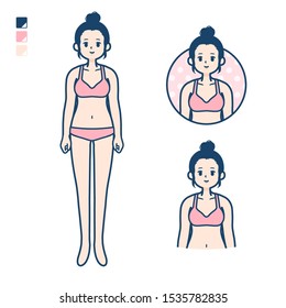 A young woman in a underwear with Smiling images.
It's vector art so it's easy to edit.

