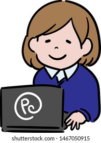 Young woman using a computer