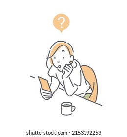 young woman using phone at coffee shop