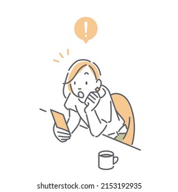 young woman using phone at coffee shop