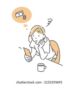 young woman using phone at coffee shop