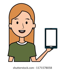 young woman using smartphone