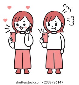Young woman using a smartphone to communicate.