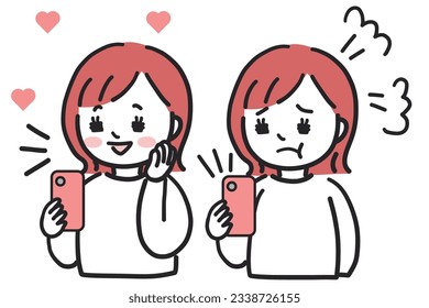 Mujer joven usando un smartphone para comunicarse.