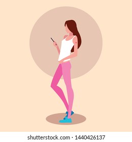 young woman using smartphone device