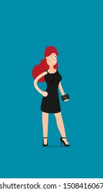Young woman. Vector flat style cartoon illustration