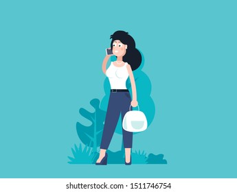 Young woman. Vector flat style cartoon illustration