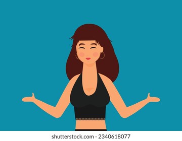 Young woman. Vector flat style cartoon illustration