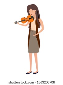 young woman with violin character