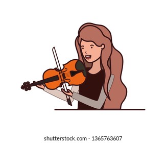 young woman with violin character