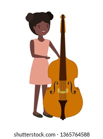 young woman with violin character