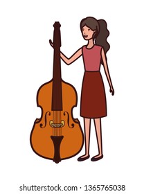 young woman with violin character
