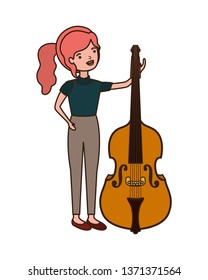 young woman with violin character