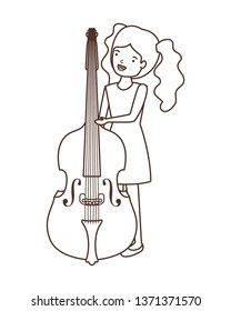 young woman with violin character