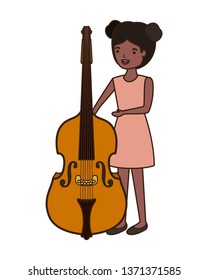 young woman with violin character