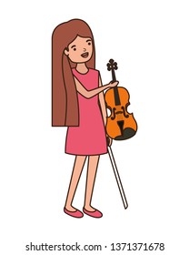 young woman with violin character