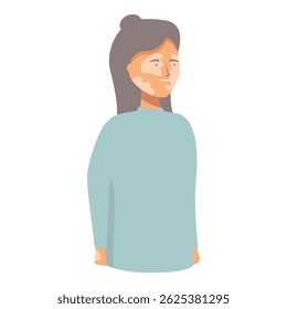 Young woman with vitiligo skin condition smiling and feeling confident