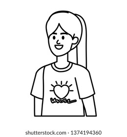 young woman volunteer character