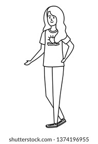 young woman volunteer character