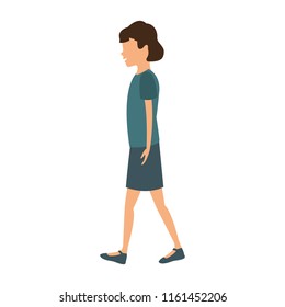 Young woman walking