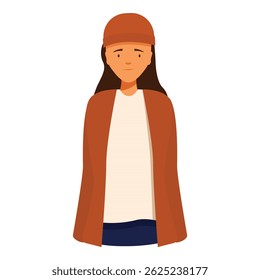 Jovem vestindo um gorro e um longo cardigã está posando para um retrato
