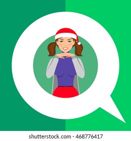 Young woman wearing Santa hat