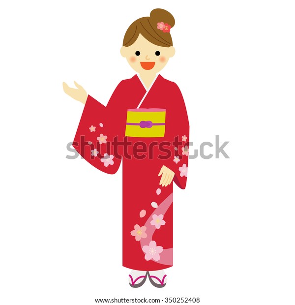 Young Woman Wearing Traditional Japanese Dress Stock Vector (Royalty ...