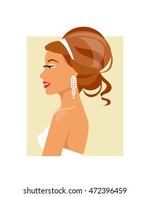Young woman with wedding and evening hairstyle