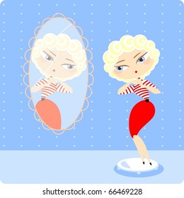 Young woman weighing