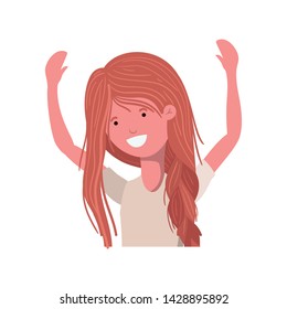 young woman in white background avatar character