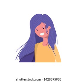 young woman in white background avatar character