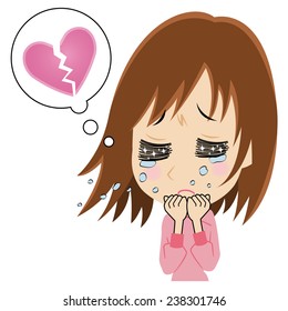 young woman who grieves by lost love
