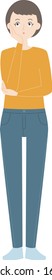 young woman who has doubts (full body)