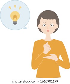 young woman who hits upon an idea