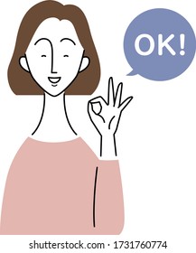 a young woman who makes an  "OK" gesture