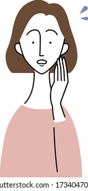 a young woman who panics in surprise