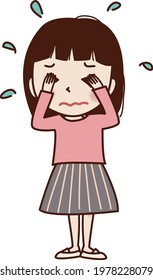 A young woman who is sad and crying