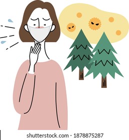 a young woman who sneezes because of hay fever