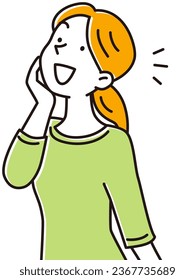 A young woman who thought of something good