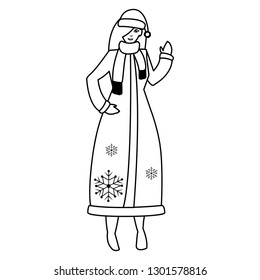 young woman with winter clothes