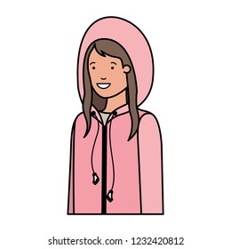 young woman with winter clothes avatar character