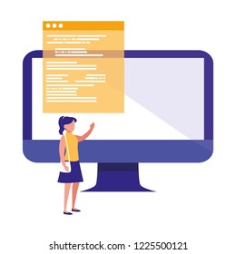 young woman working with computer