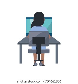 Young woman working on computer