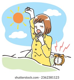 Young woman yawning in her sleep, upper body