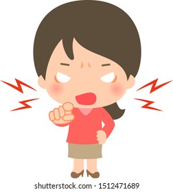 Young woman yelling with an intimidating attitude