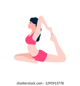 Young woman in yoga pos. Vector illustration