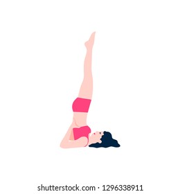 Young woman in yoga pos. Vector illustration